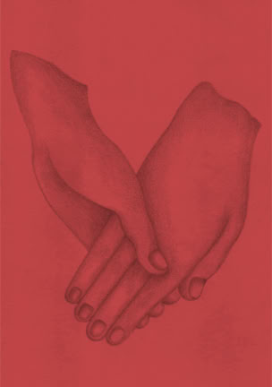 Illustration n.5 by Mitra Divshali, pencil on paper, and digital post-production