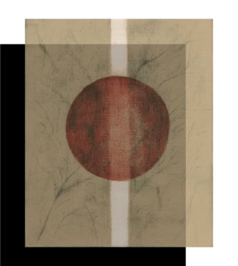 Artwork n.1 from Transparents by Mitra Divshali, painted on transparent canvas, 2005–2007